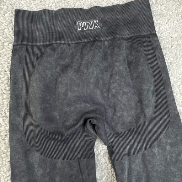 PINK Victoria’s Secret Seamless Leggings Acid Wash Gray Workout Yoga Large - Picture 1 of 9